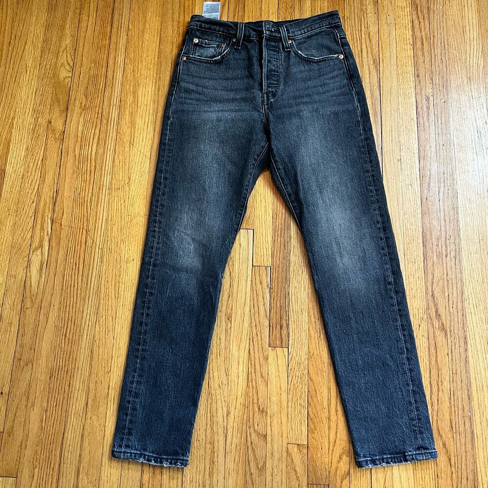 Levi’s Jeans Womens 25 501 S Faded Black Button Fly Premium
Measures 27x28